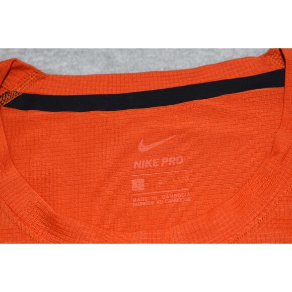 Nike Pro Gym Shirt Tanktop Mens Size Large Fitted Performance Orange Basketball - Picture 5 of 6